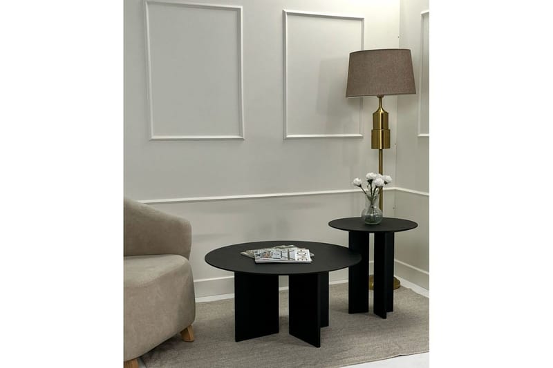 Soffbordssats Glenure Svart - Svart - Möbler - Vardagsrum - Soffbord & vardagsrumsbord - Satsbord