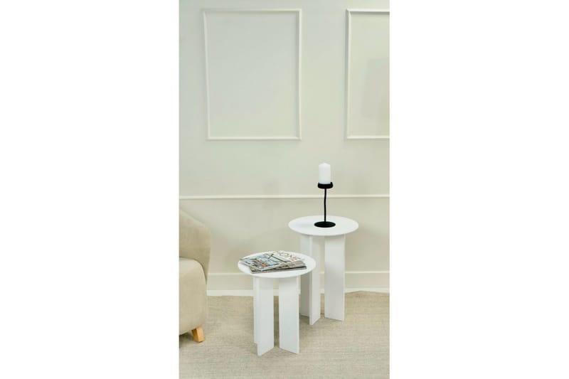 Soffbordssats Glenure Vit - Vit - Möbler - Vardagsrum - Soffbord & vardagsrumsbord - Satsbord