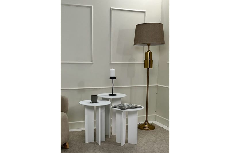 Soffbordssats Glenure Vit - Vit - Möbler - Vardagsrum - Soffbord & vardagsrumsbord - Satsbord