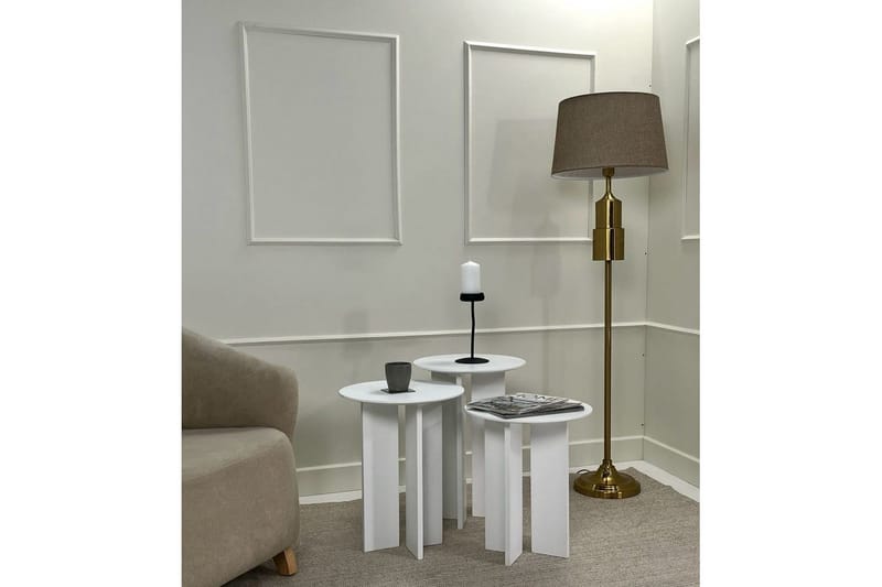 Soffbordssats Glenure Vit - Vit - Möbler - Vardagsrum - Soffbord & vardagsrumsbord - Satsbord