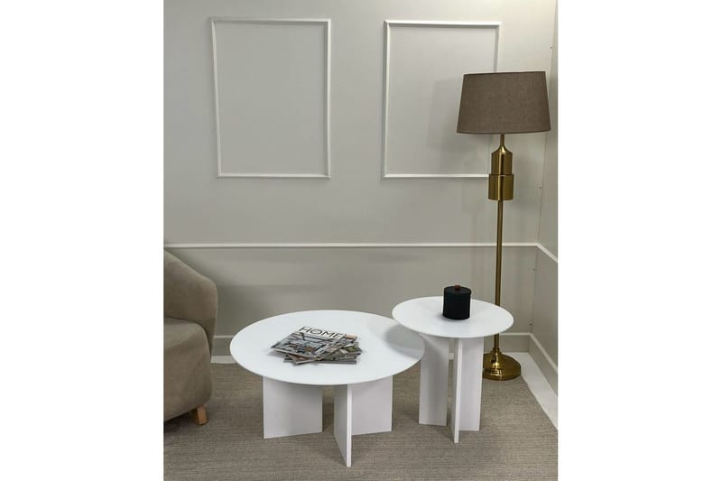 Soffbordssats Glenure Vit - Vit - Möbler - Vardagsrum - Soffbord & vardagsrumsbord - Satsbord