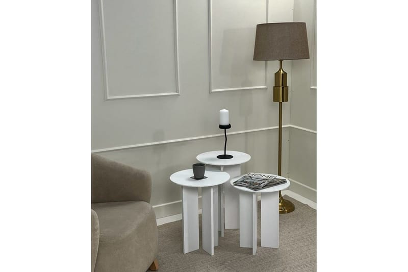 Soffbordssats Glenure Vit - Vit - Möbler - Vardagsrum - Soffbord & vardagsrumsbord - Satsbord