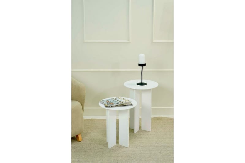 Soffbordssats Glenure Vit - Vit - Möbler - Vardagsrum - Soffbord & vardagsrumsbord - Satsbord