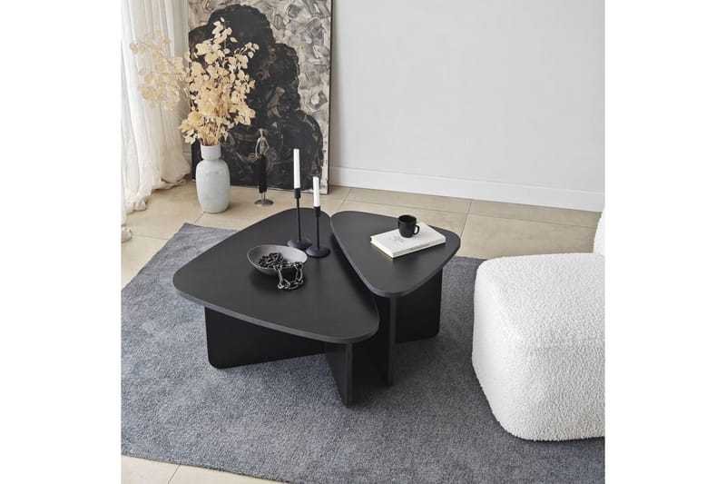 Soffbordssats Jewa Set Svart - Svart - Möbler - Vardagsrum - Soffbord & vardagsrumsbord - Satsbord