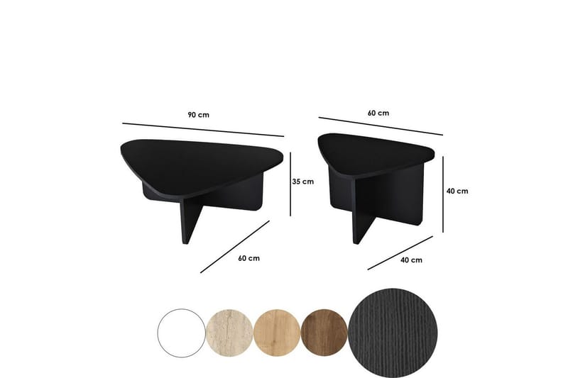 Soffbordssats Jewa Set Svart - Svart - Möbler - Vardagsrum - Soffbord & vardagsrumsbord - Satsbord