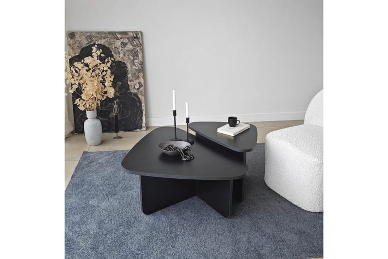 Soffbordssats Jewa Set Svart - Svart - Möbler - Vardagsrum - Soffbord & vardagsrumsbord - Satsbord