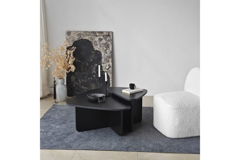 Soffbordssats Jewa Set Svart - Svart - Möbler - Vardagsrum - Soffbord & vardagsrumsbord - Satsbord