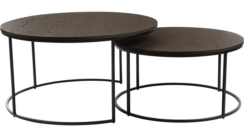 Soffbordsset Dover Ø85 cm Omonterad - Brun - Möbler - Vardagsrum - Soffbord & vardagsrumsbord - Soffbord