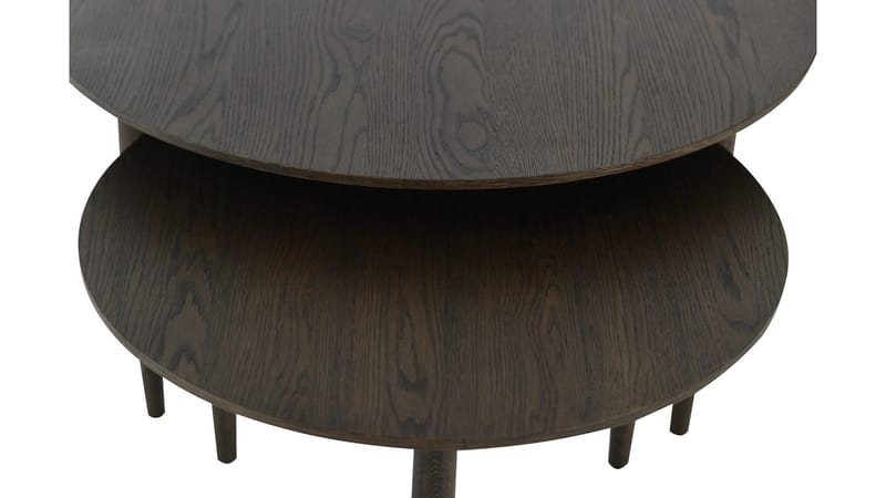 Soffbordsset Ravik Ø90/Ø70 cm - Brun - Möbler - Vardagsrum - Soffbord & vardagsrumsbord - Satsbord