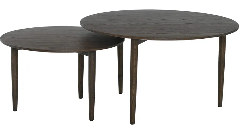 Soffbordsset Ravik Ø90/Ø70 cm - Brun - Möbler - Vardagsrum - Soffbord & vardagsrumsbord - Satsbord