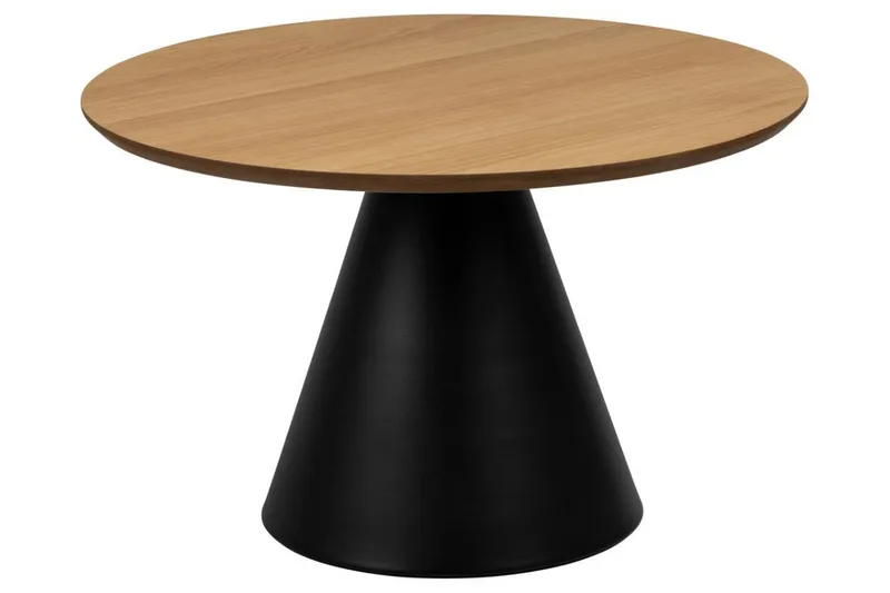 Soli Ø65 cm Runt Soffbord i Trä med Konformad Fot, Beige