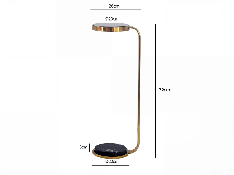 Solren Runt sidobord 72 cm i metall med marmorskiva - svart guld - Möbler - Vardagsrum - Soffbord & vardagsrumsbord - Brickbord