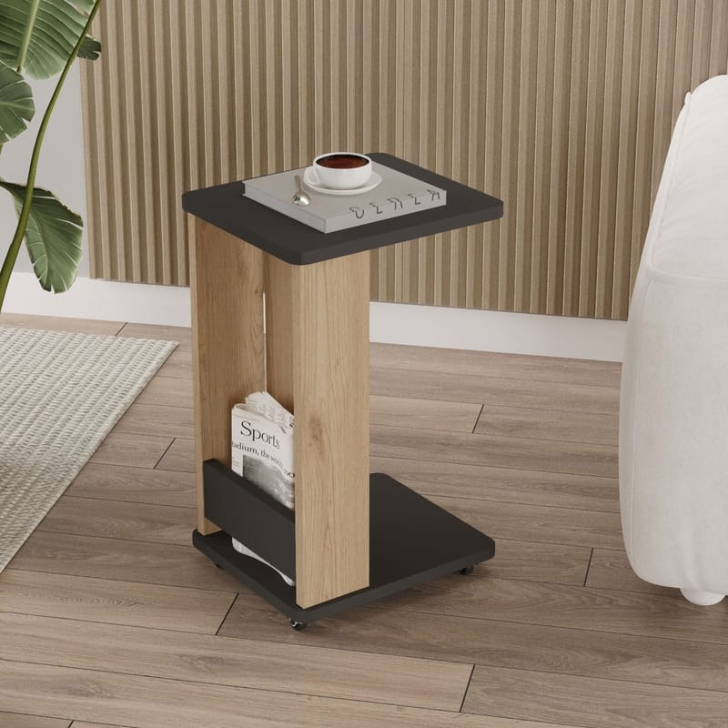 Solven Sidobord 32x42x55 cm - Ek och antracit - Möbler - Vardagsrum - Soffbord & vardagsrumsbord - Brickbord