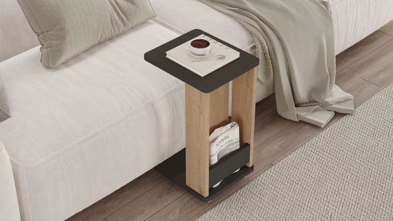 Solven Sidobord 32x42x55 cm - Ek och antracit - Möbler - Vardagsrum - Soffbord & vardagsrumsbord - Brickbord