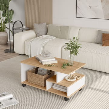 Solven Soffbord 90x42,5x51 cm - Ek och vitt - Möbler - Vardagsrum - Soffbord & vardagsrumsbord - Soffbord