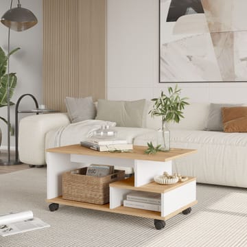 Solven Soffbord 90x42,5x51 cm - Ek och vitt - Möbler - Vardagsrum - Soffbord & vardagsrumsbord - Soffbord