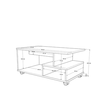Solven Soffbord 90x42,5x51 cm - Ek/Antracit - Möbler - Vardagsrum - Soffbord & vardagsrumsbord - Soffbord