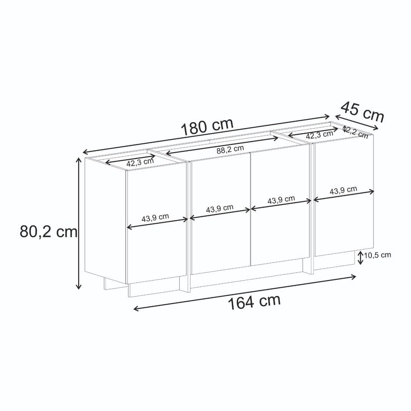 Sorlan Konsolbord 180 cm - Antracit/Svart - Möbler - Vardagsrum - Soffbord & vardagsrumsbord - Avlastningsbord & konsolbord