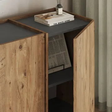 Sorlan Konsolbord 180 cm - Atlantic Pine, Antracit - Möbler - Vardagsrum - Soffbord & vardagsrumsbord - Avlastningsbord & konsolbord