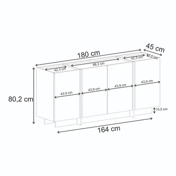 Sorlan Konsolbord 180 cm - Atlantic Pine, Antracit - Möbler - Vardagsrum - Soffbord & vardagsrumsbord - Avlastningsbord & konsolbord
