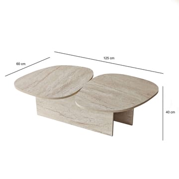 Sovranor Soffbord 125 cm - Travertin - Möbler - Vardagsrum - Soffbord & vardagsrumsbord - Soffbord
