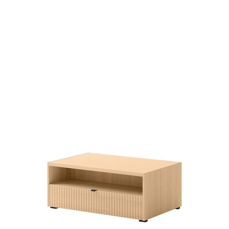 Sovren 100 cm Rektangulärt Soffbord med Lådor i Trä, Beige