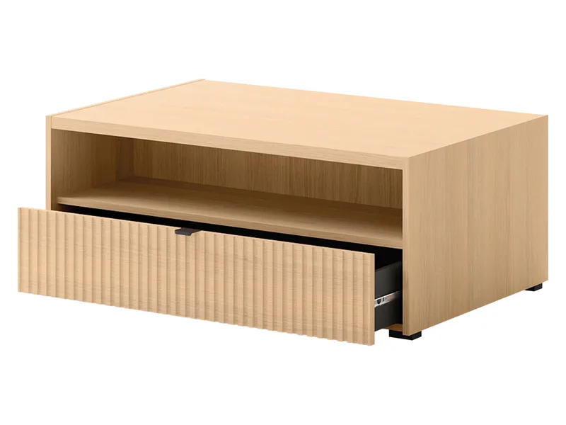 Sovren 100 cm Rektangulärt Soffbord med Lådor i Trä - Beige - Möbler - Vardagsrum - Soffbord & vardagsrumsbord - Soffbord