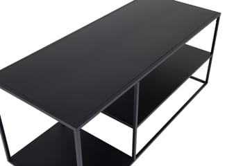Staal 50 cm Rektangulärt Soffbord med Hyllor i Metall - Svart - Möbler - Vardagsrum - Soffbord & vardagsrumsbord - Soffbord