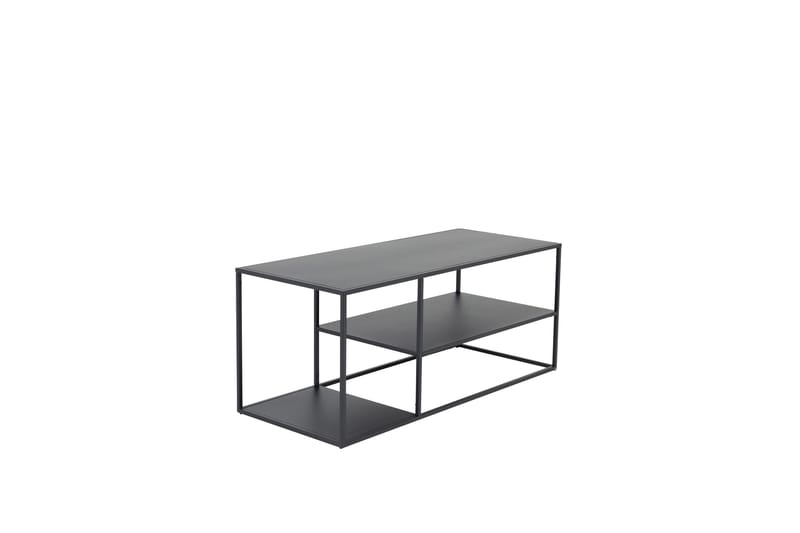 Staal 50 cm Rektangulärt Soffbord med Hyllor i Metall - Svart - Möbler - Vardagsrum - Soffbord & vardagsrumsbord - Soffbord