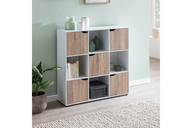Stående hylla Wohnling Massa Melaminbelagd spånskiva med förvaringsutrymme 5 dörrar Modern - Möbler - Vardagsrum - Soffbord & vardagsrumsbord - Avlastningsbord & konsolbord