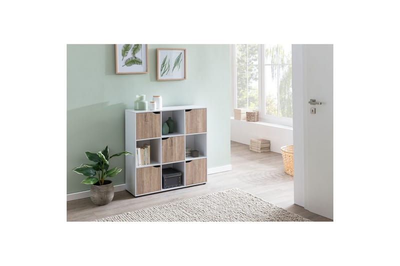 Stående hylla Wohnling Massa Melaminbelagd spånskiva med förvaringsutrymme 5 dörrar Modern - Möbler - Vardagsrum - Soffbord & vardagsrumsbord - Avlastningsbord & konsolbord
