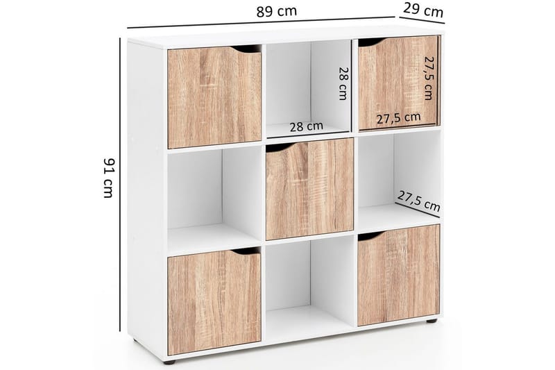 Stående hylla Wohnling Massa Melaminbelagd spånskiva med förvaringsutrymme 5 dörrar Modern - Möbler - Vardagsrum - Soffbord & vardagsrumsbord - Avlastningsbord & konsolbord