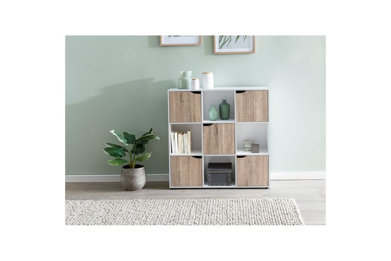 Stående hylla Wohnling Massa Melaminbelagd spånskiva med förvaringsutrymme 5 dörrar Modern - Möbler - Vardagsrum - Soffbord & vardagsrumsbord - Avlastningsbord & konsolbord
