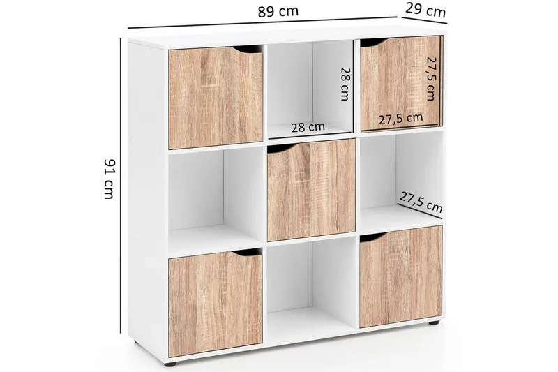 Stående hylla Wohnling Massa Melaminbelagd spånskiva med förvaringsutrymme 5 dörrar Modern - Förvaring - Hyllor - Hyllplan & hyllkonsoler