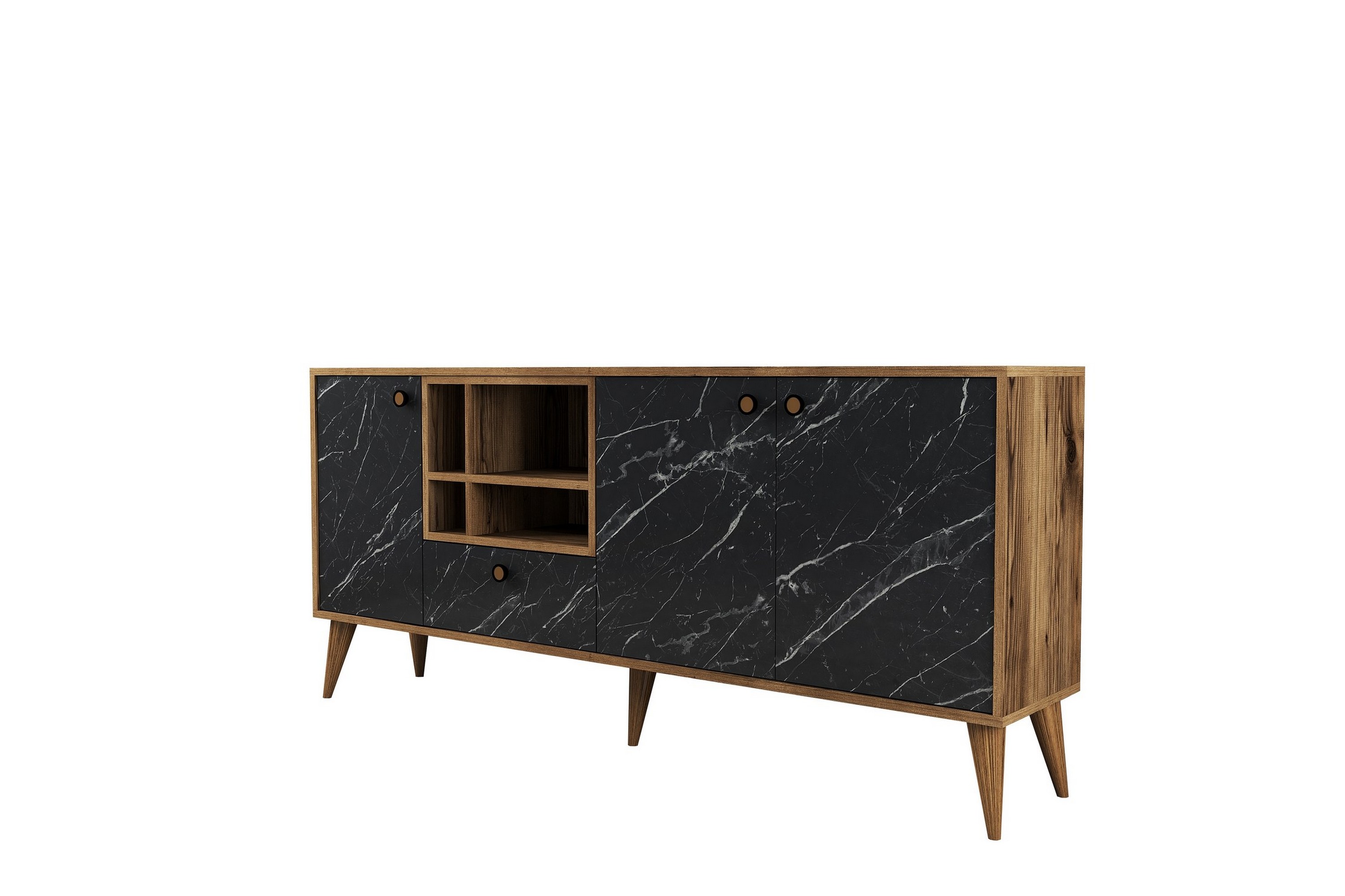 staketown konsollbord 180 cm svart/valnöt -