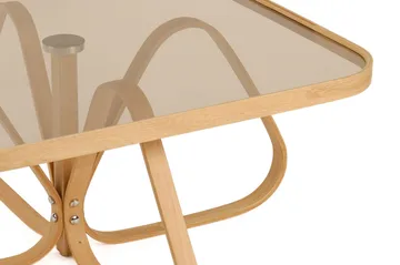 Stedum Kvadratiskt Soffbord 90 cm i med Träunderrede - Brunt Rökglas - Möbler - Vardagsrum - Soffbord & vardagsrumsbord - Soffbord