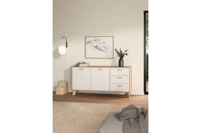 Sumita Konsollbord 147 cm - Vit/Natur - Möbler - Vardagsrum - Soffbord & vardagsrumsbord - Avlastningsbord & konsolbord