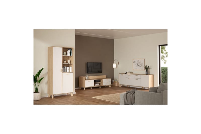 Sumita Konsollbord 196 cm - Natur/Vit - Möbler - Vardagsrum - Soffbord & vardagsrumsbord - Avlastningsbord & konsolbord