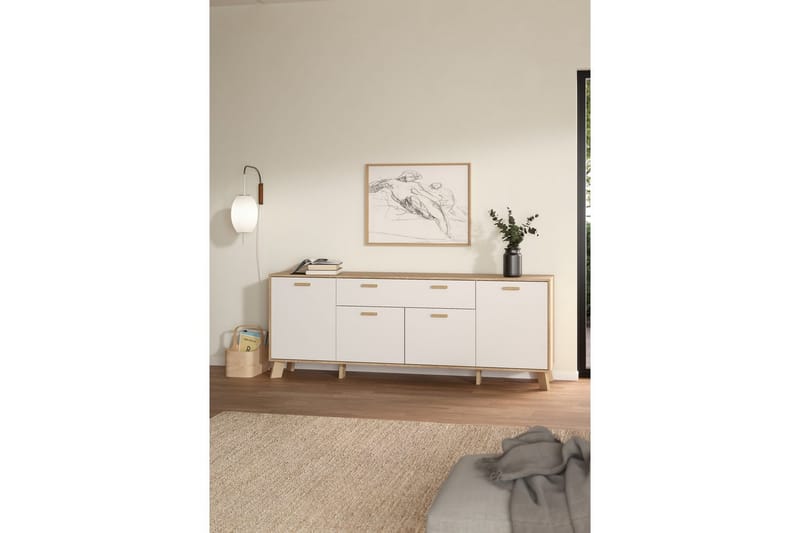 Sumita Konsollbord 196 cm - Natur/Vit - Möbler - Vardagsrum - Soffbord & vardagsrumsbord - Avlastningsbord & konsolbord