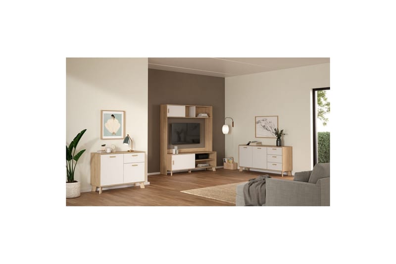 Sumita Konsollbord 99 cm - Vit/Körsbärsröd - Möbler - Vardagsrum - Soffbord & vardagsrumsbord - Avlastningsbord & konsolbord
