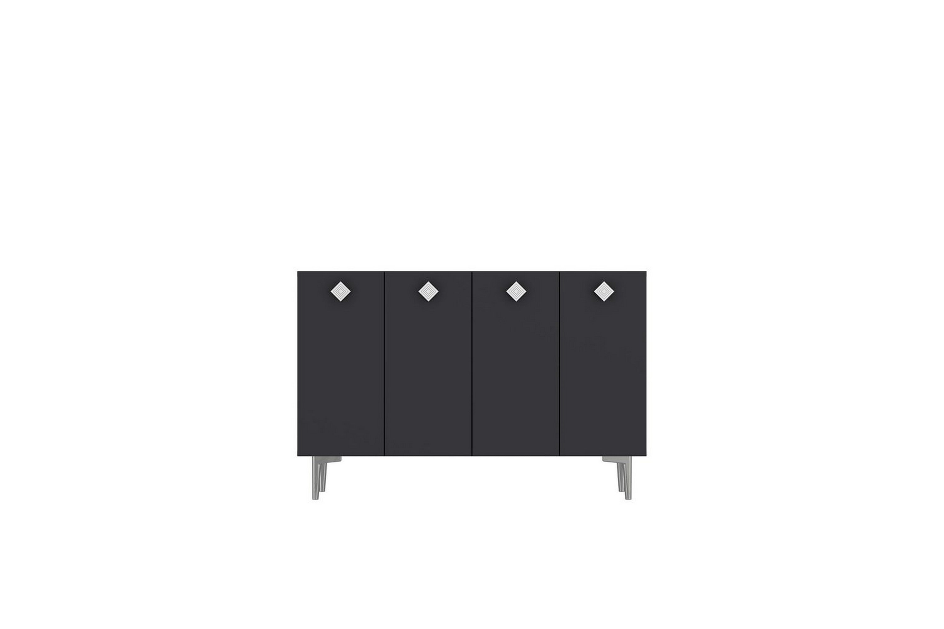 sylas konsollbord 120x120 cm - antracit/silver