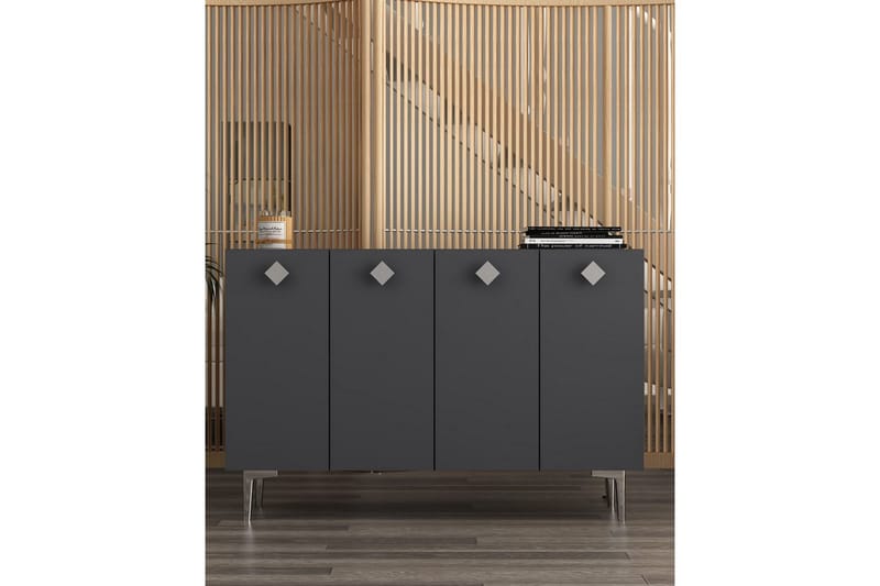 Sylas Konsollbord 120x120 cm - Antracit/Silver - Möbler - Vardagsrum - Soffbord & vardagsrumsbord - Avlastningsbord & konsolbord