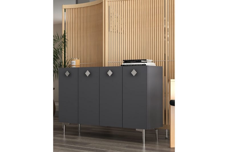 Sylas Konsollbord 120x120 cm - Antracit/Silver - Möbler - Vardagsrum - Soffbord & vardagsrumsbord - Avlastningsbord & konsolbord