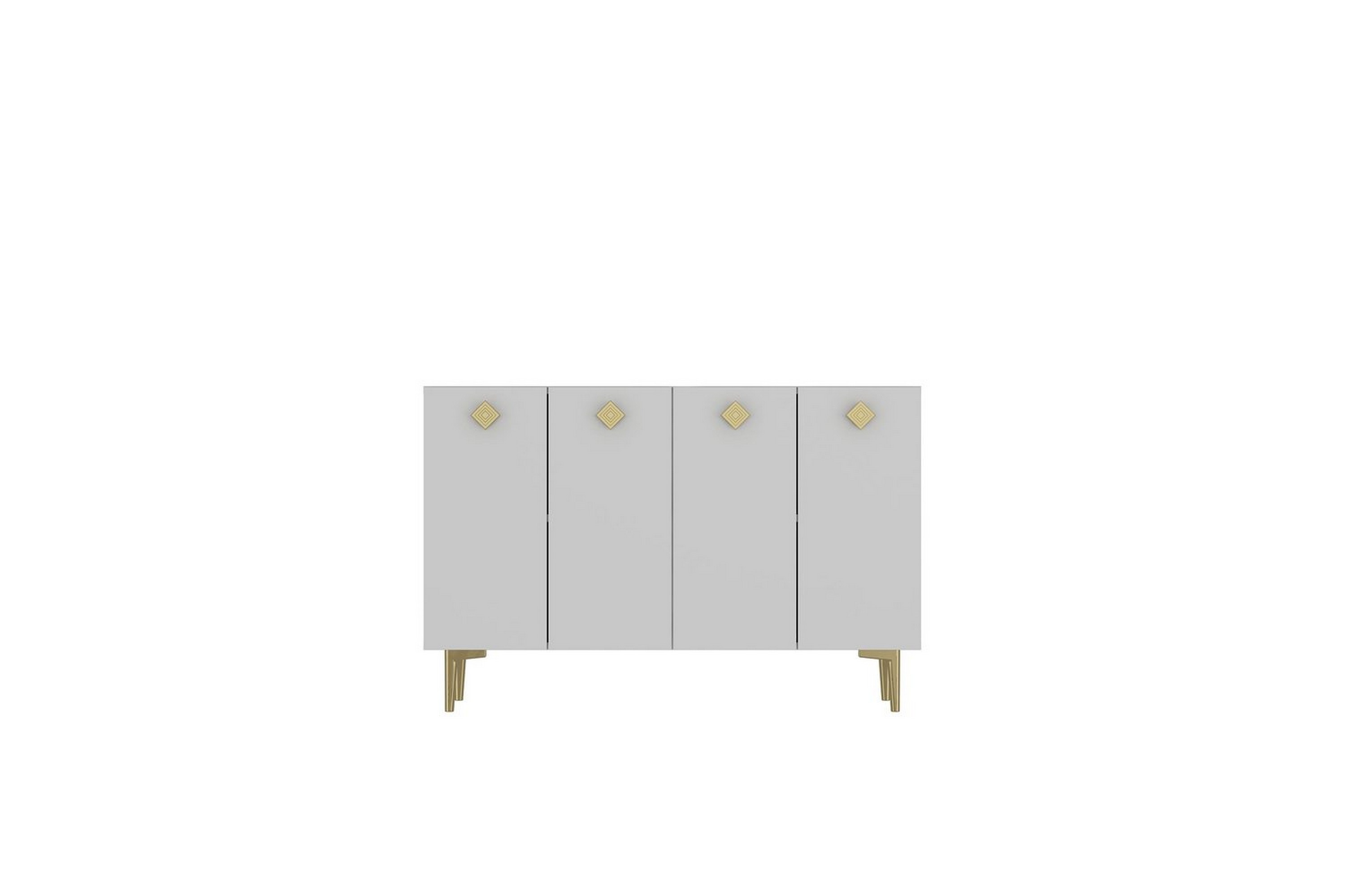 sylas konsollbord 120x120 cm - vit/guld