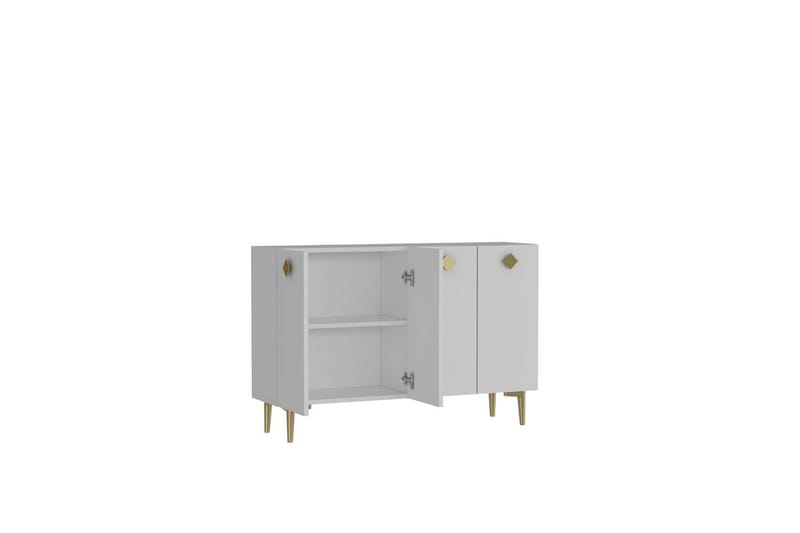 Sylas Konsollbord 120x120 cm - Vit/Guld - Möbler - Vardagsrum - Soffbord & vardagsrumsbord - Avlastningsbord & konsolbord