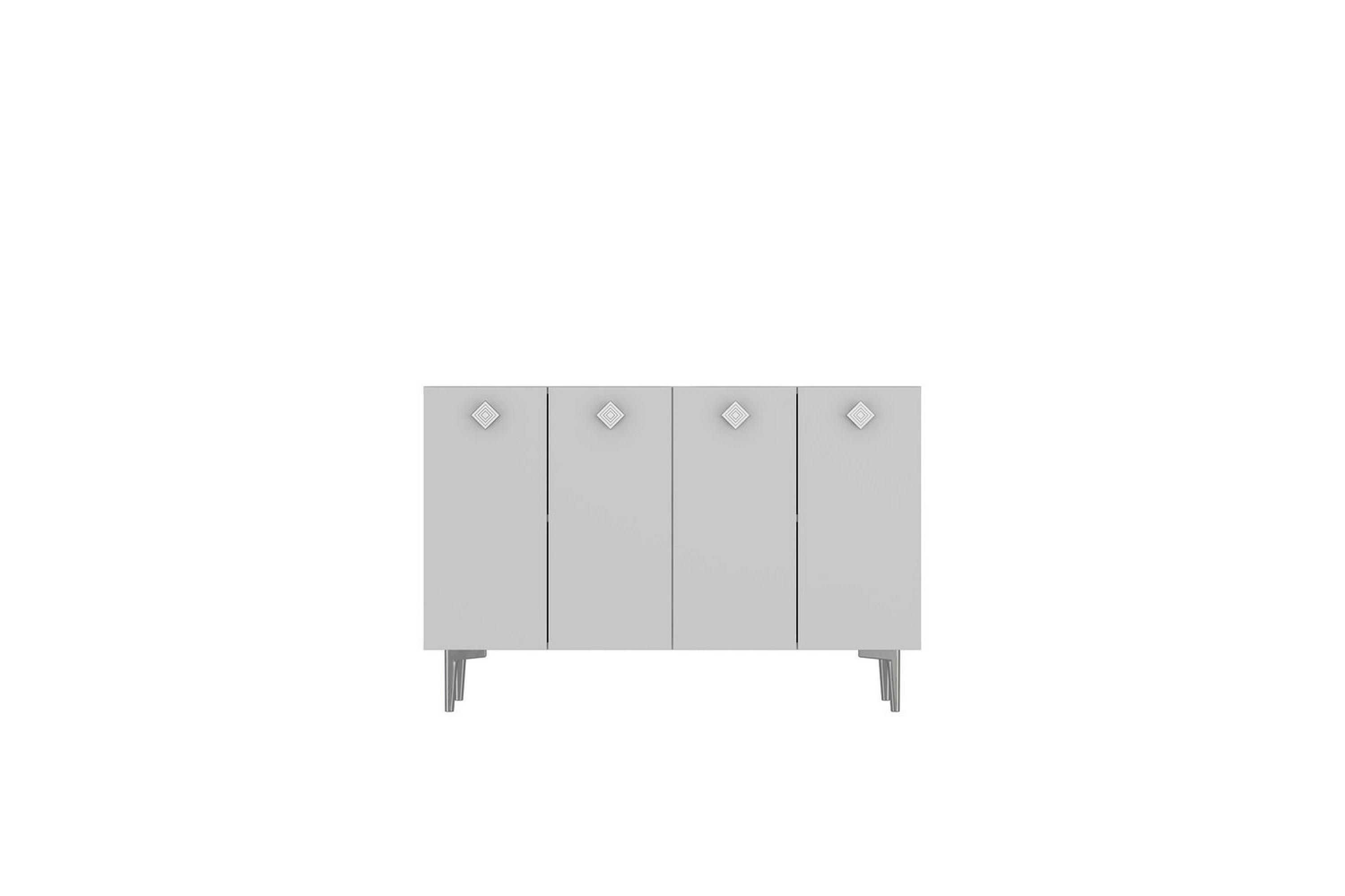 sylas konsollbord 120x120 cm - vit/silver