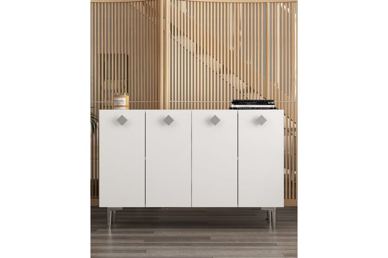 Sylas Konsollbord 120x120 cm - Vit/Silver - Möbler - Vardagsrum - Soffbord & vardagsrumsbord - Avlastningsbord & konsolbord