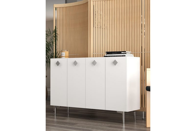 Sylas Konsollbord 120x120 cm - Vit/Silver - Möbler - Vardagsrum - Soffbord & vardagsrumsbord - Avlastningsbord & konsolbord