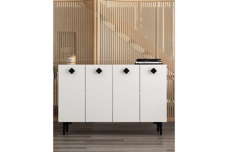 Sylas Konsollbord 120x120 cm - Vit/Svart - Möbler - Vardagsrum - Soffbord & vardagsrumsbord - Avlastningsbord & konsolbord