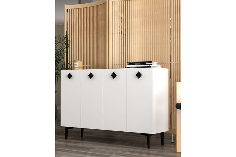 Sylas Konsollbord 120x120 cm - Vit/Svart - Möbler - Vardagsrum - Soffbord & vardagsrumsbord - Avlastningsbord & konsolbord